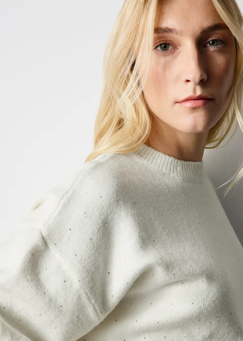 Cream Embellished Knitted Jumper - XS Image 3