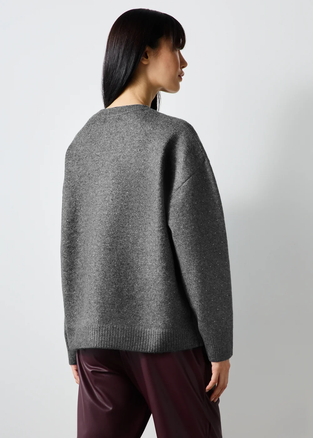 Grey Embellished Knitted Jumper - XS Image 2
