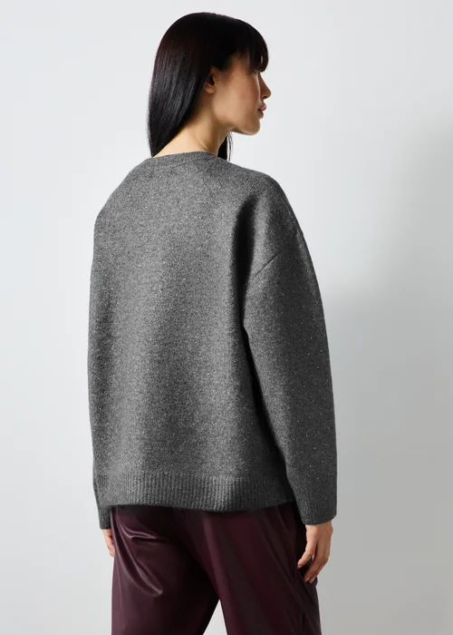 Grey Embellished Knitted Jumper - XS Image 2