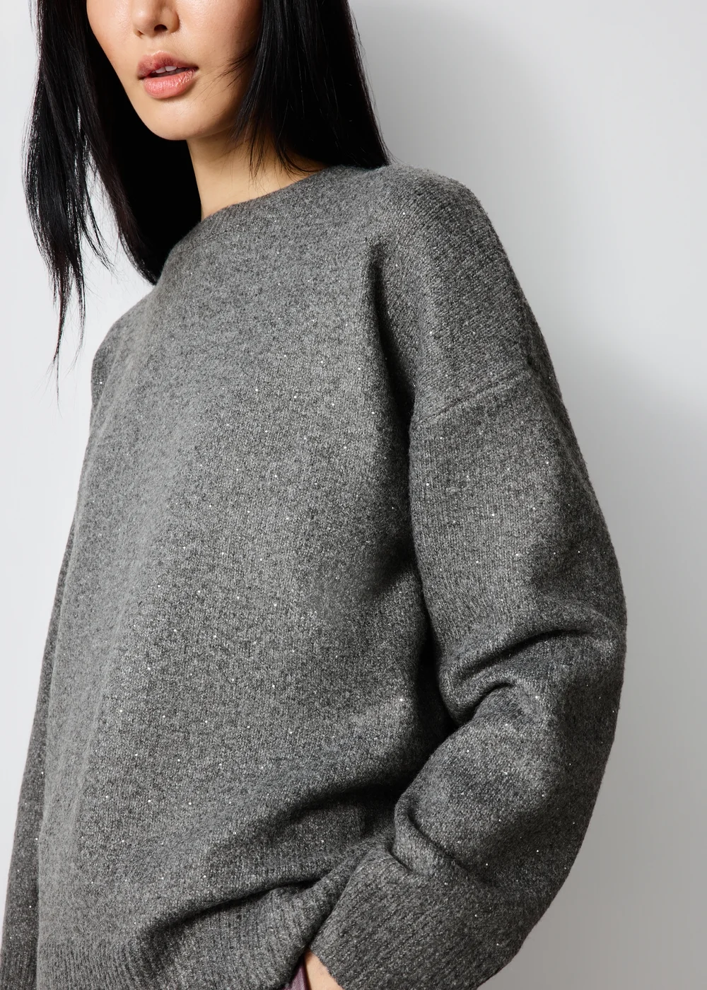 Grey Embellished Knitted Jumper - XS Image 3