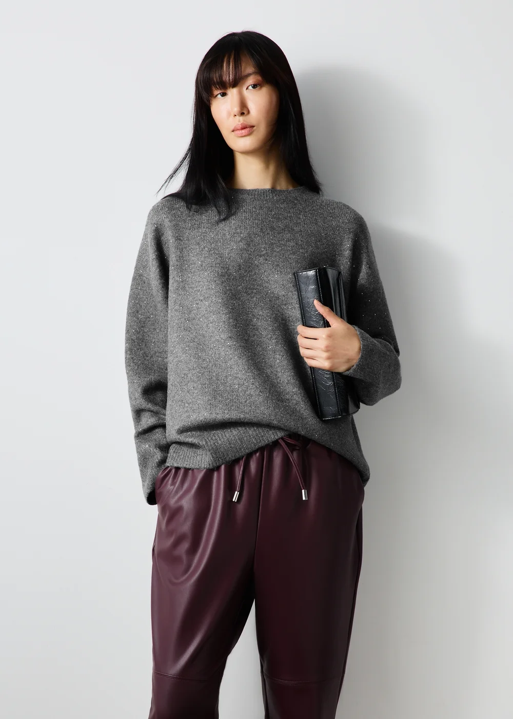 Grey Embellished Knitted Jumper - XS Image 1