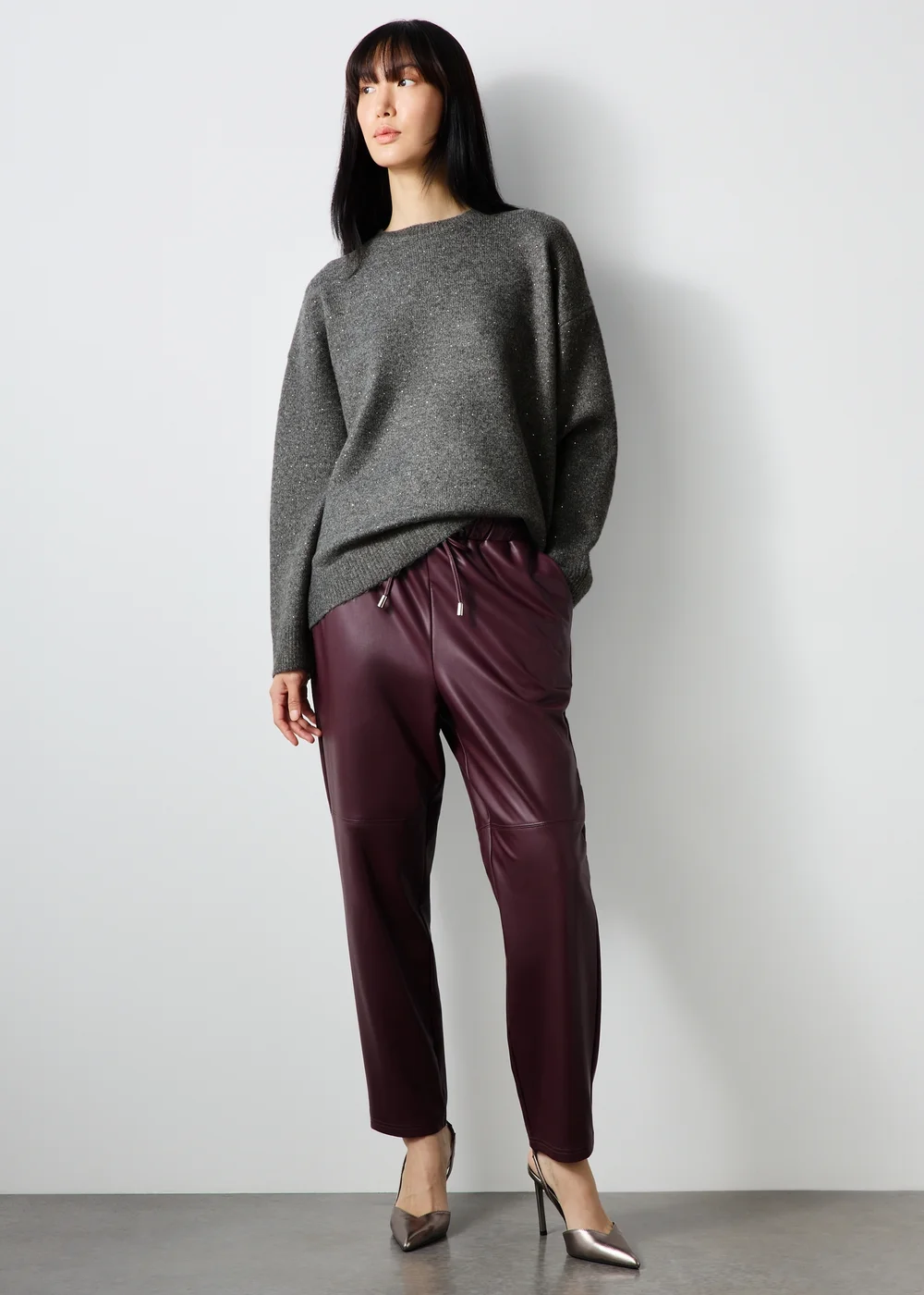 Grey Embellished Knitted Jumper - XS Image 4