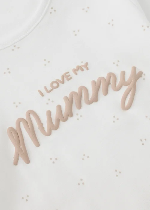 Baby Cream Mummy Slogan Sleepsuit (0-18mths) - First Size Image 2