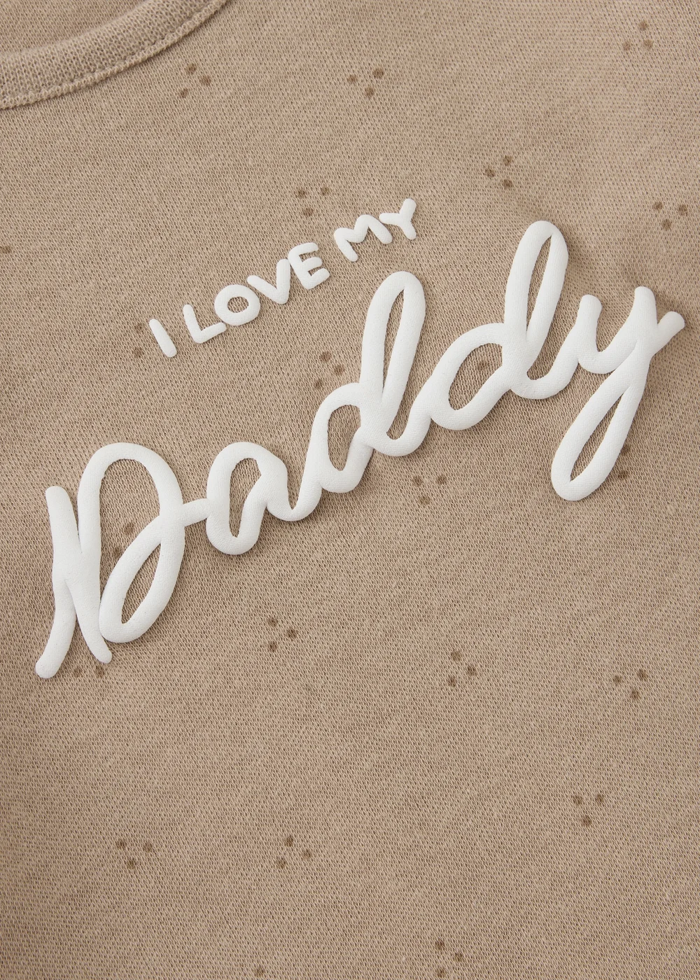 Baby Beige Daddy Slogan Sleepsuit (0-23mths) - First Size Image 2