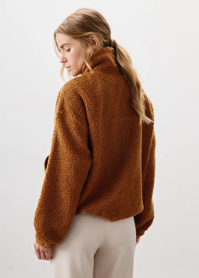 Ginger Tapered Borg Jacket