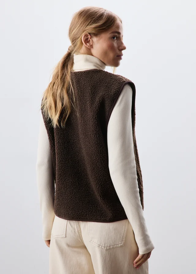 Chocolate Brown Borg Gilet