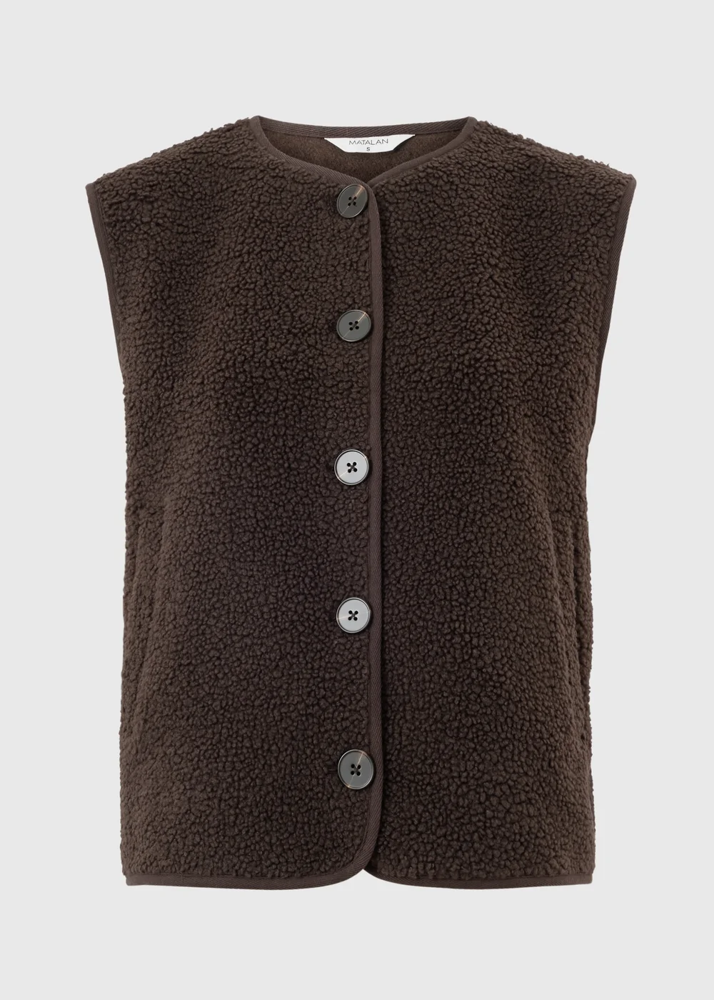 Chocolate Brown Borg Gilet - XS Image 5