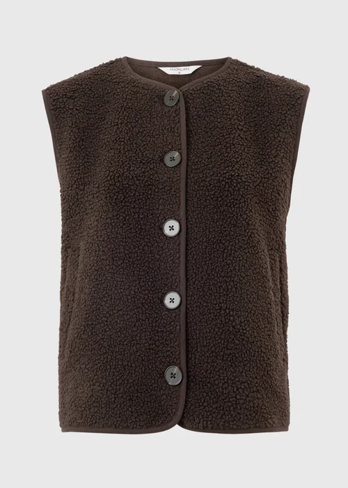 Chocolate Brown Borg Gilet - XS Image 5
