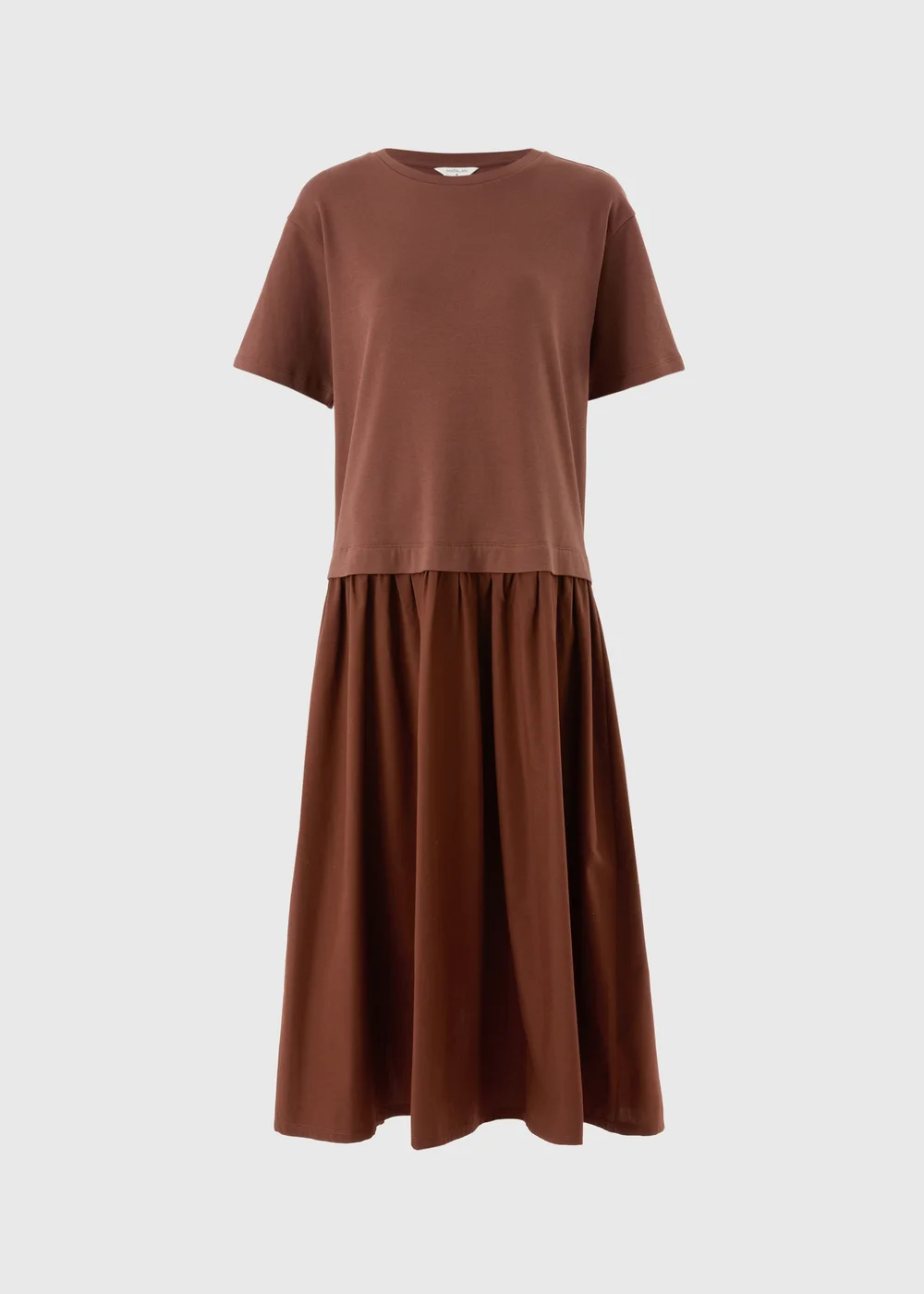 Chocolate Brown 2 in 1 T-Shirt Midaxi Dress - 8 Image 4