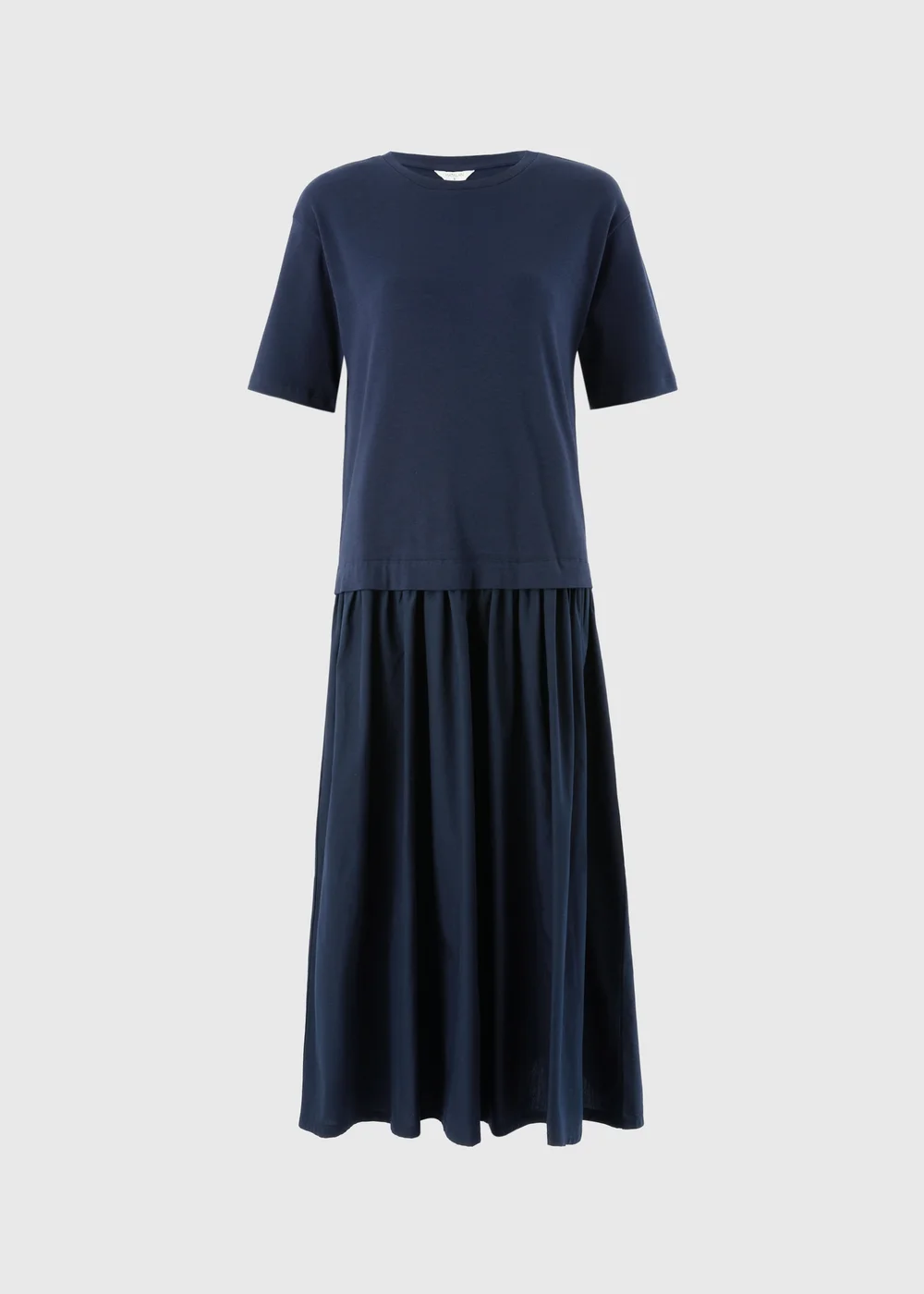 Navy 2 in 1 T-Shirt Midaxi Dress - 8 Image 1