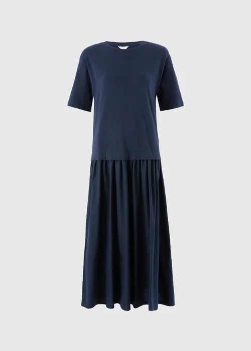 Navy 2 in 1 T-Shirt Midaxi Dress - 8 Image 3