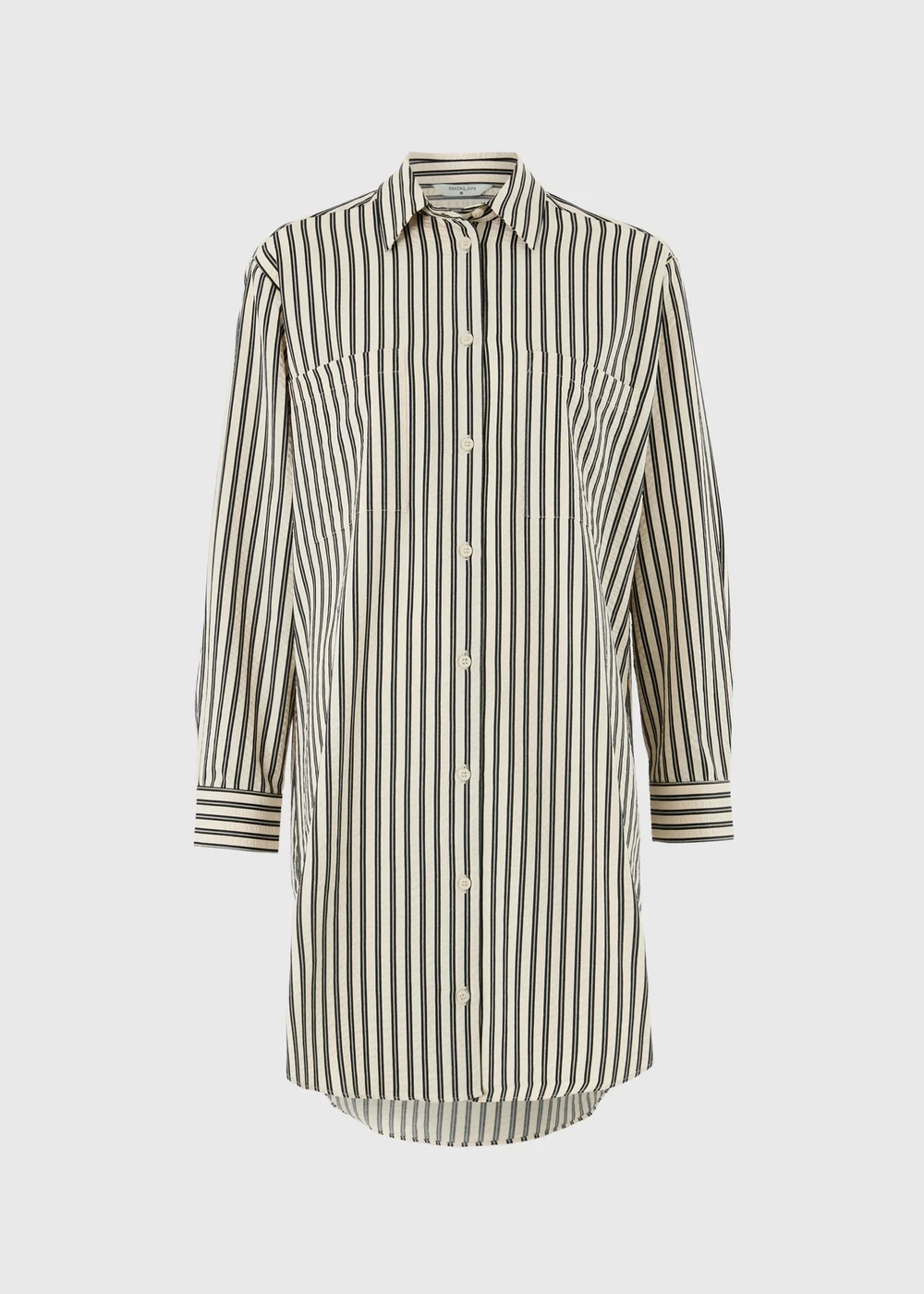 Navy Stripe Mini Shirt Dress - 8 Image 4
