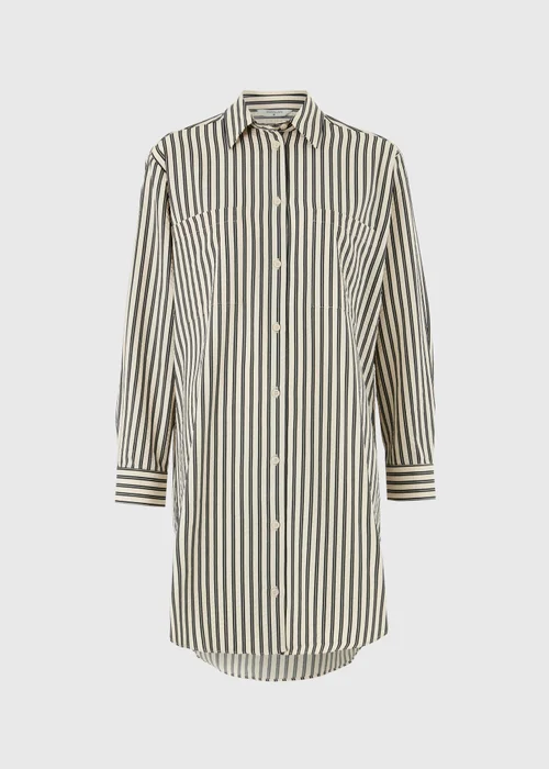 Navy Stripe Mini Shirt Dress - 8 Image 4