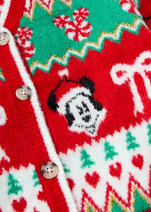 Disney Girls Red Mickey Mouse Christmas Cardigan (3-13yrs) - Age 3 - 4 Years Image 2