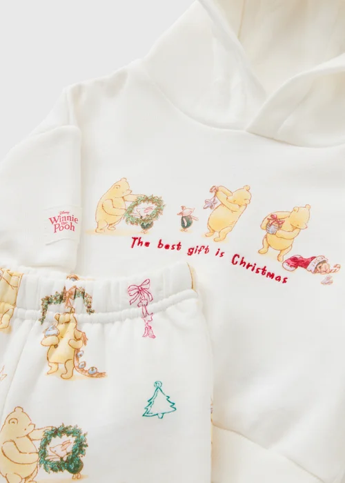 Baby Cream Winnie The Pooh Top & Bottoms Set (Newborn-18 Months) - First Size Image 2