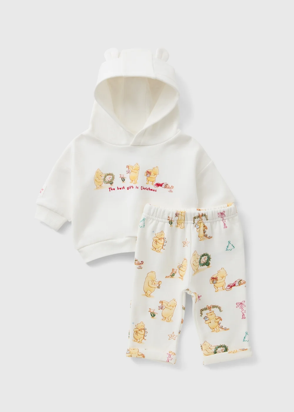 Baby Cream Winnie The Pooh Top & Bottoms Set (Newborn-18 Months) - First Size Image 1