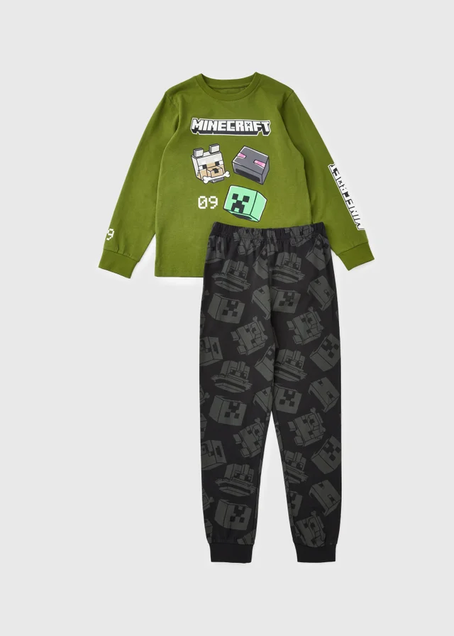 Minecraft Boys Green Long Pyjama Set (3-13yrs)