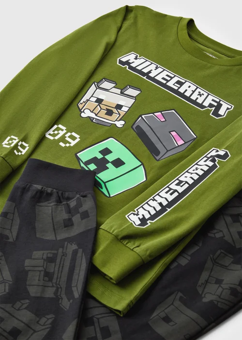 Minecraft Boys Green Long Pyjama Set (3-13yrs) - 3-4 Yrs Image 2