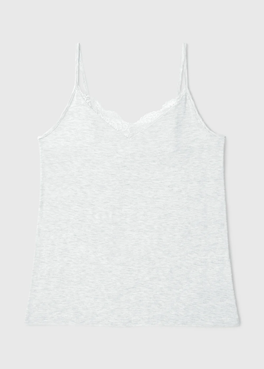 Grey Lace Cami Pyjama Top - S Image 4