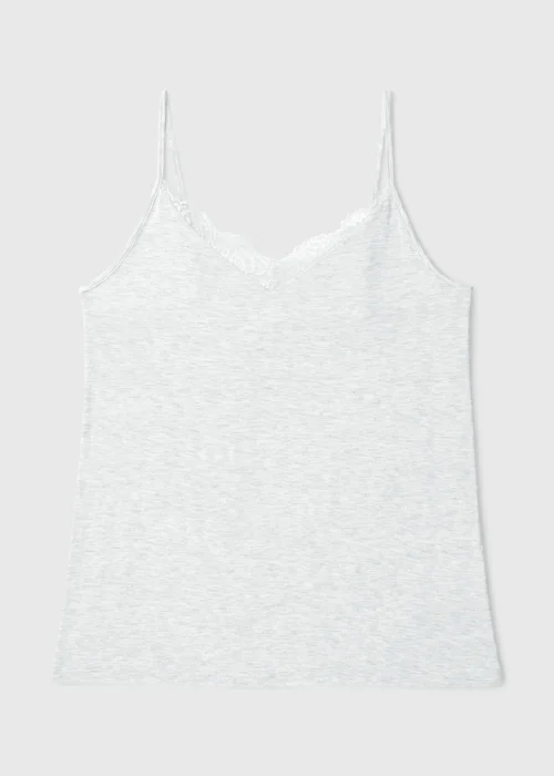 Grey Lace Cami Pyjama Top - S Image 4