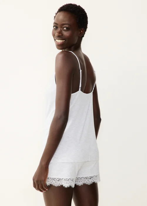 Grey Lace Cami Pyjama Top - S Image 2