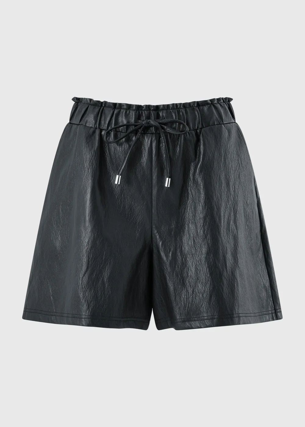 Black Faux Leather Shorts - 8 Image 1