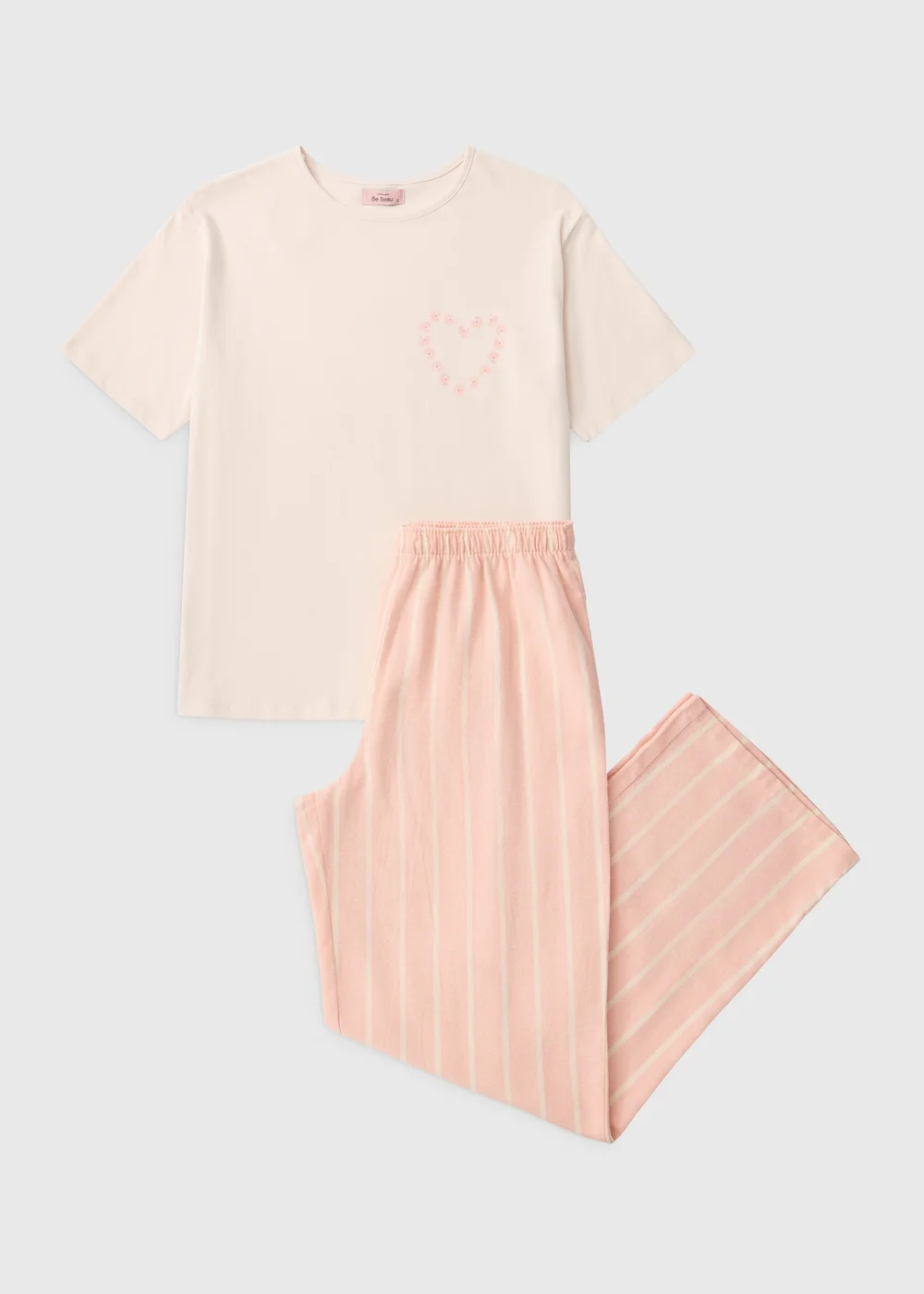 Pink Striped Wide Leg Pyjama Set - XS Image 3