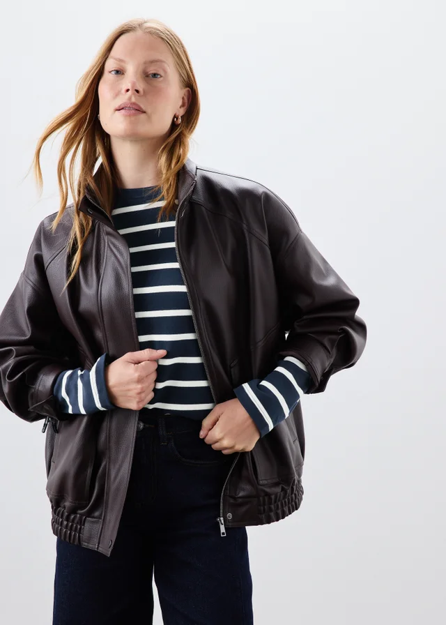 Navy Striped Boxy T-Shirt