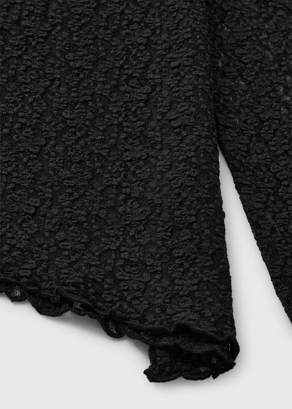 Girls Black Lace Trim Asymmetric Top (7-15yrs) - 7 Yrs Image 2