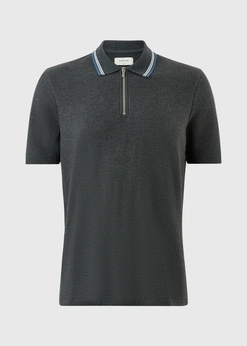 Charcoal Tipped Polo Shirt - S Image 5