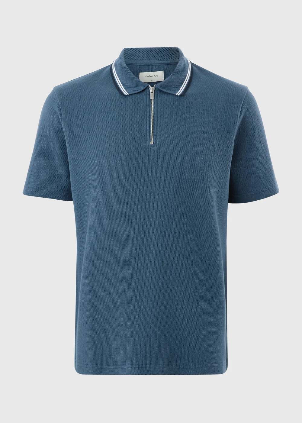 Blue Tipped Zip Polo - S Image 5