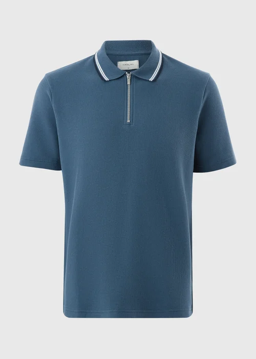 Blue Tipped Zip Polo - S Image 5