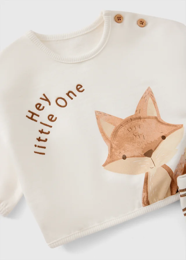 Baby White Fox Top & Leggings Set (Newborn-18 mnths)