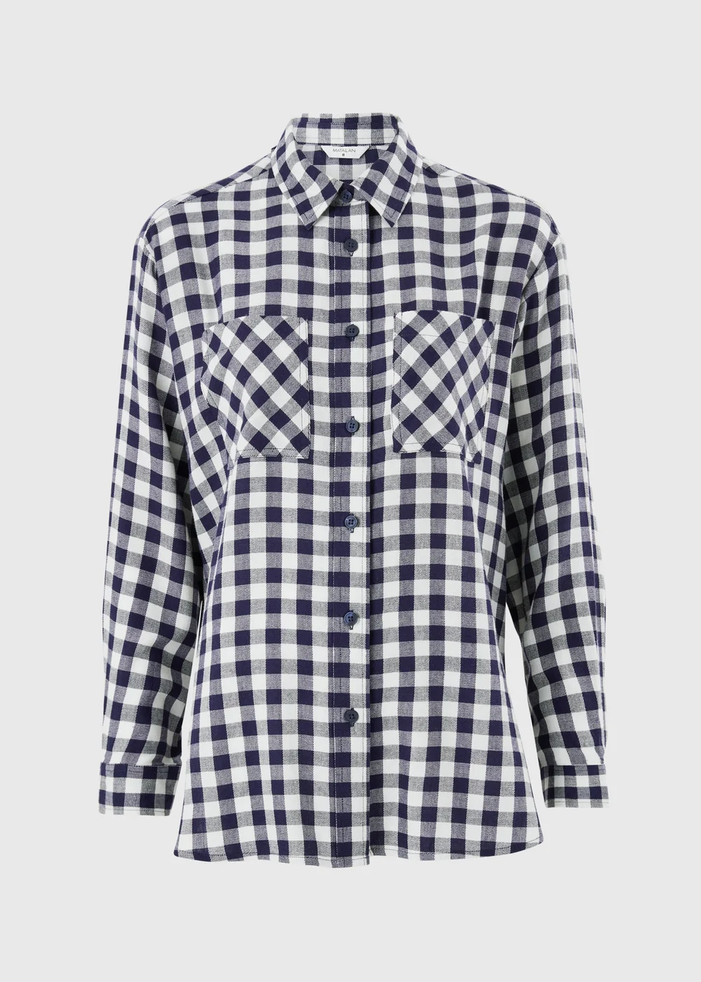 Navy Gingham Double Pocket Shirt - 8 Image 1