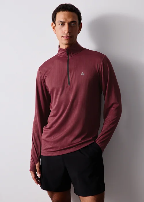 Burgundy Quarter Zip Training Top - S Image 1