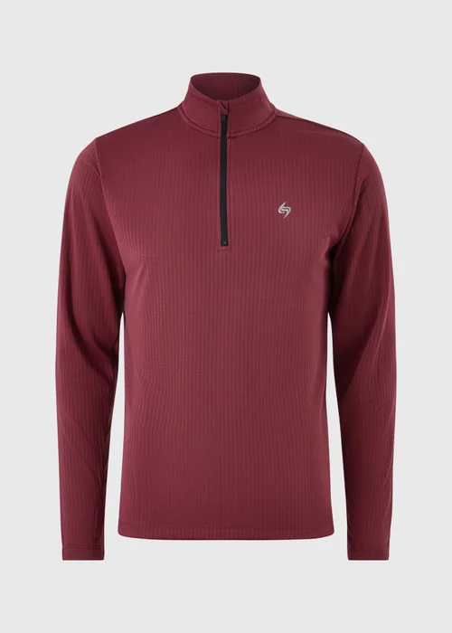 Burgundy Quarter Zip Training Top - S Image 4