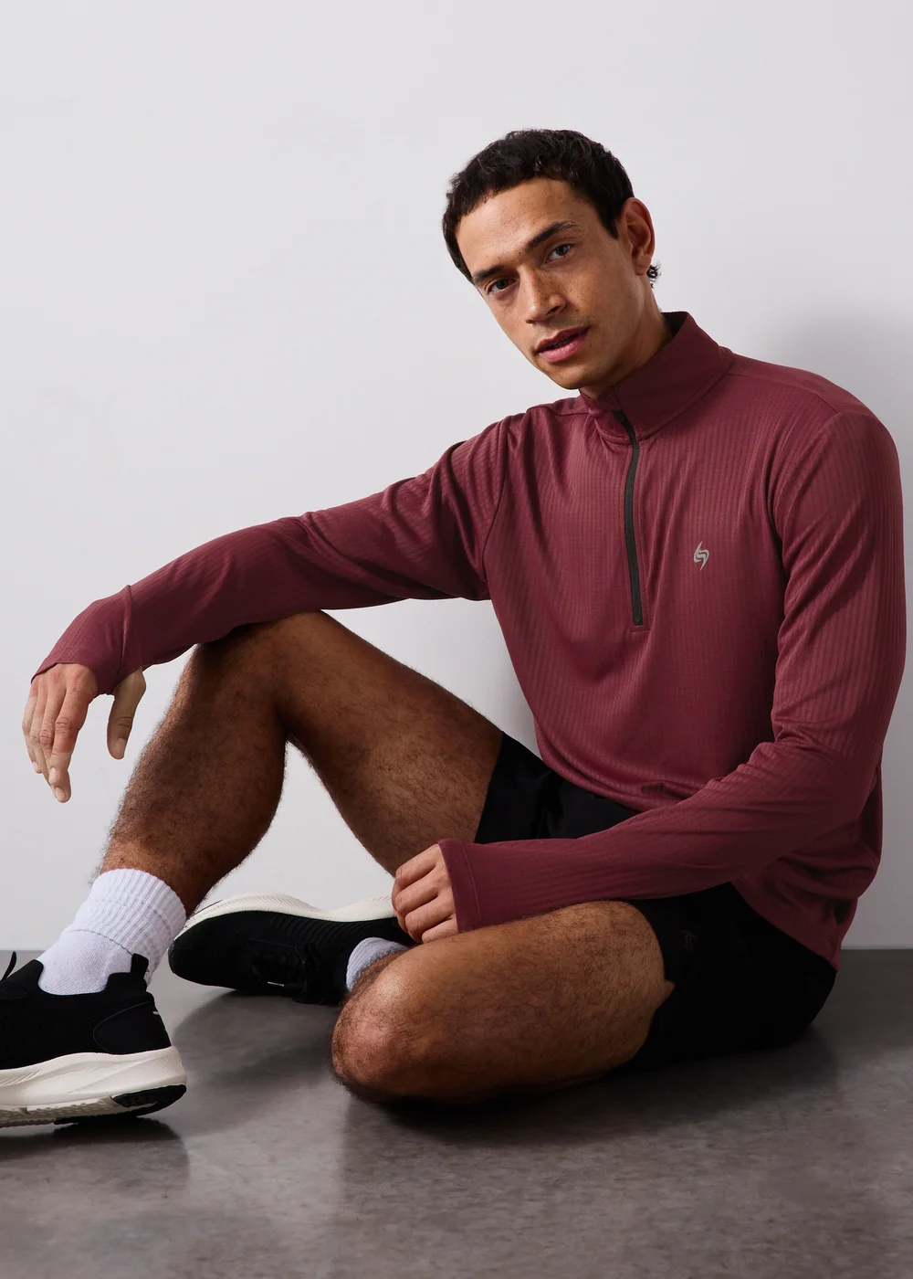 Burgundy Quarter Zip Training Top - S Image 3
