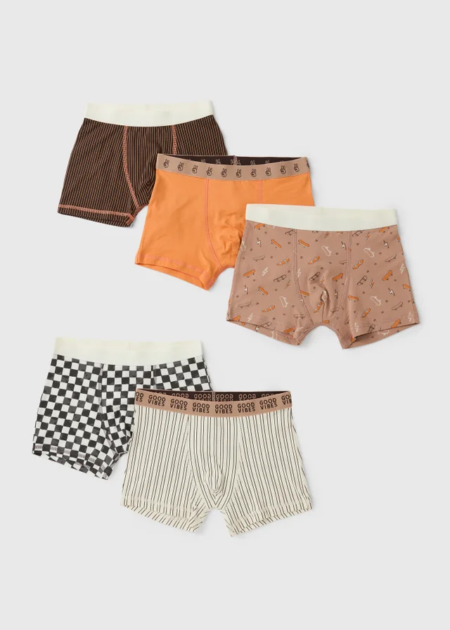 5 Pack Neutral Skater Trunks (3-13yrs)