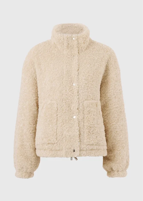 Cream Borg Zip Through Jacket - M Image 5
