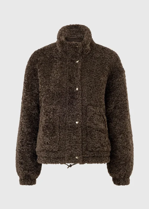 Chocolate Borg Zip Through Jacket - S Image 5