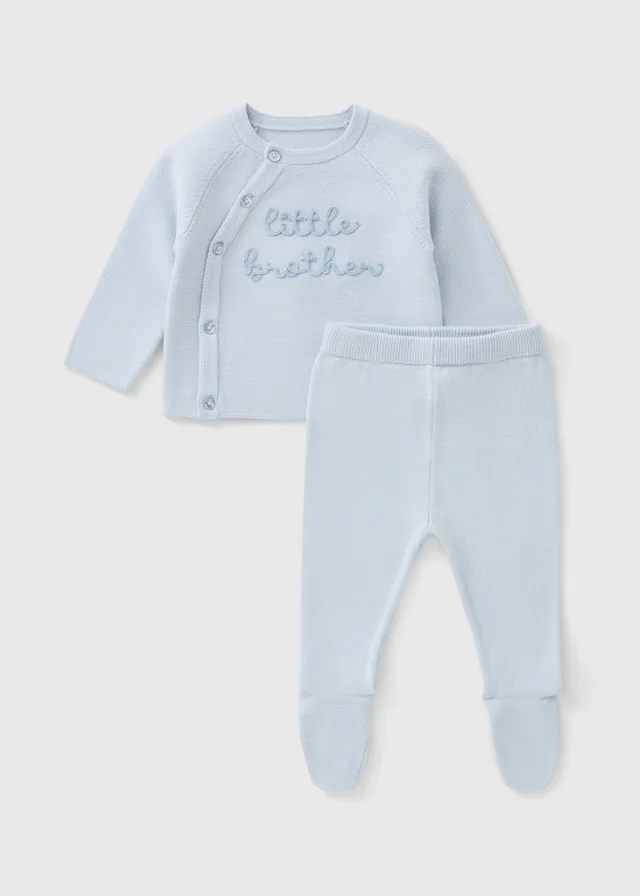 Baby Blue Embroidered Top & Legging Set (0-18 Months)