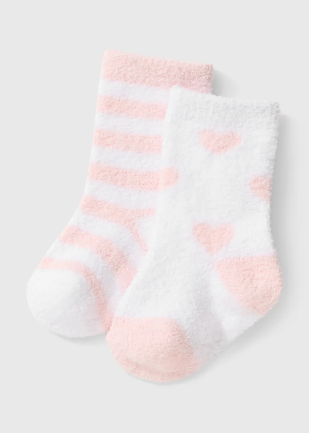 2 Pack Baby Pink Cosy Socks (0-23mths) - 0-3 months Image 1