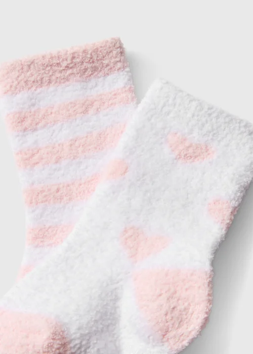 2 Pack Baby Pink Cosy Socks (0-23mths) - 0-3 months Image 2