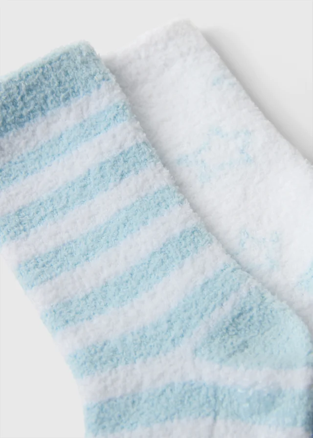 Baby Blue Striped Cosy Socks (Newborn-23 mnths)
