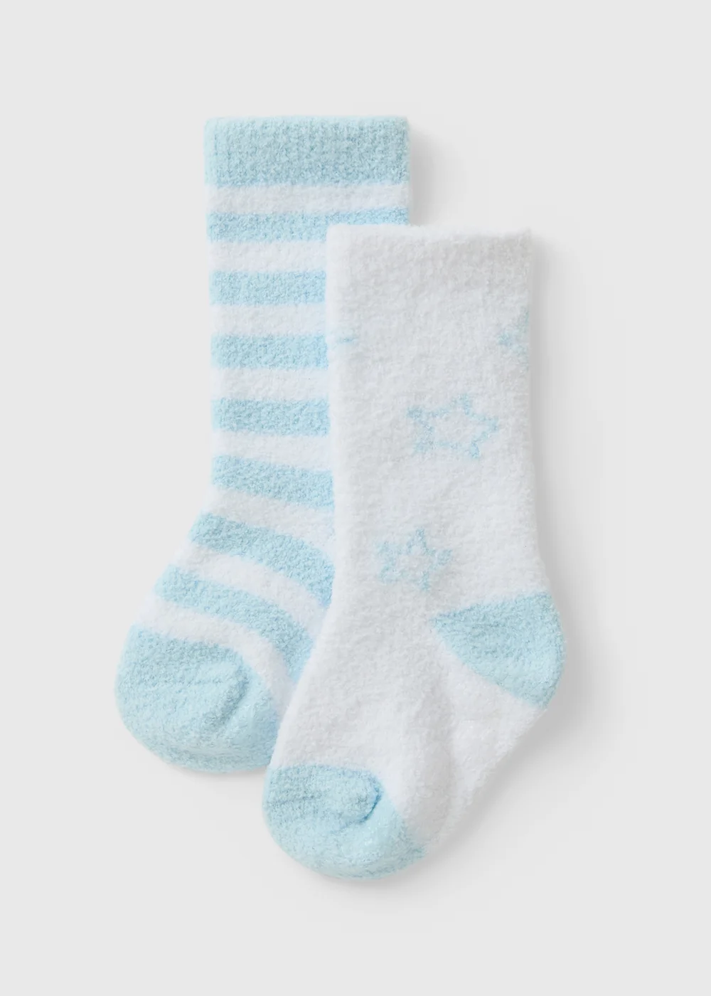 Baby Blue Striped Cosy Socks (Newborn-23 mnths) - 0-3 months Image 1