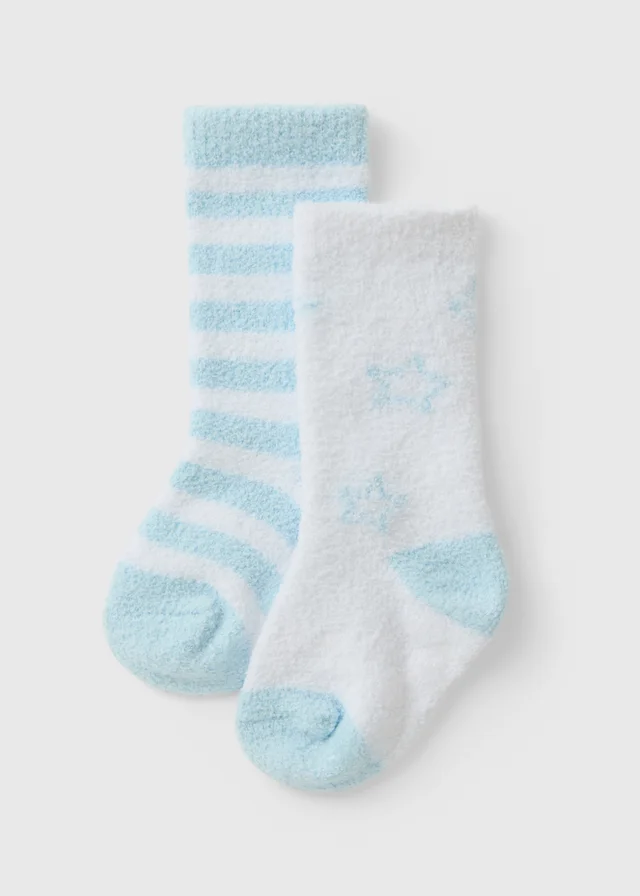 Baby Blue Striped Cosy Socks (Newborn-23 mnths)