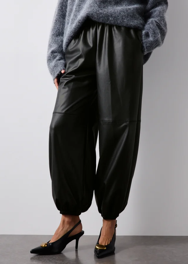 PU Balloon Jogger Trousers