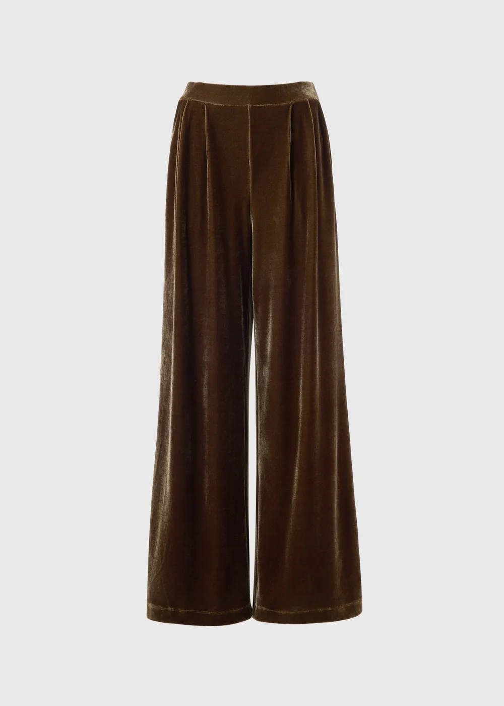 Bronze Velvet Wide Leg Trousers - 8/L29 Image 1