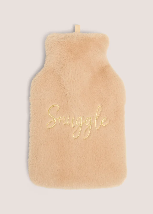 Cream Snuggle Faux Fur Hot Water Bottle