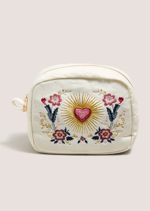 Cream Decadence Velvet Makeup Bag Image 1